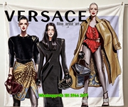 Versace Light Lavender Background Luxury Runway Fashion Illustration Print Flannel Throw Blanket Premium Sofa Cover Blanket IMG_1674